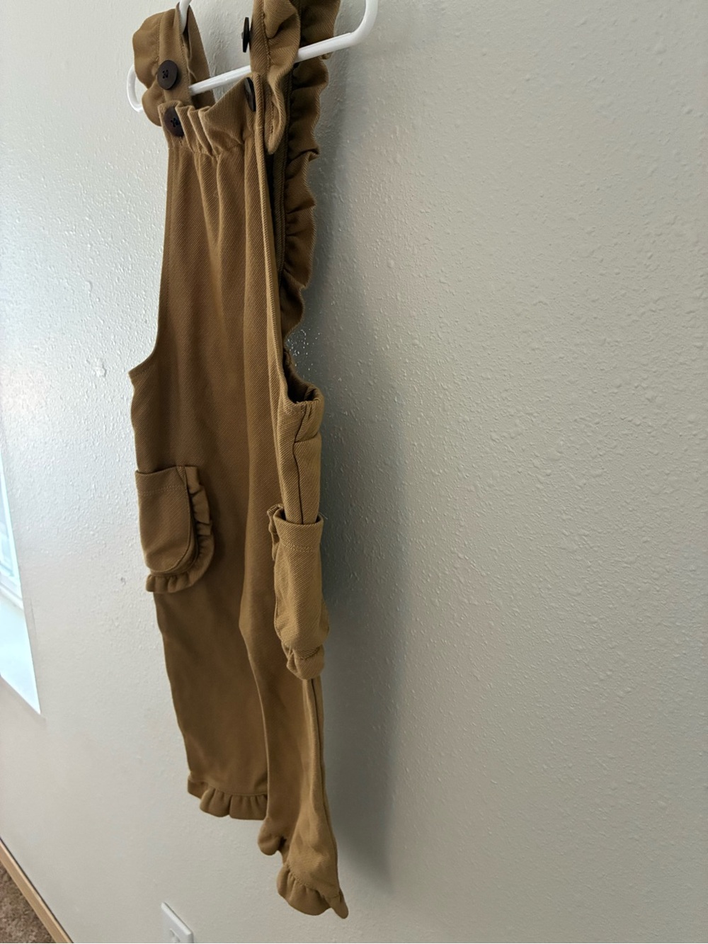 Milkbarn Rust Denim Ruffle Overalls - Picture 3 of 7